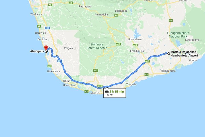 Mattala Airport (HRI) to Ahungalla City Private Transfer - Photo 1 of 8